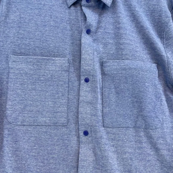 Lululemon Overshirt Collared Snap Long Sleeve Blue Men’s Size Large - Picture 3 of 15